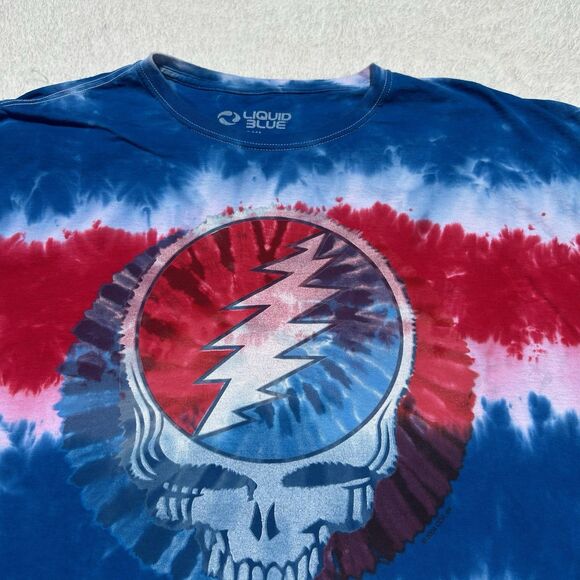 Vintage 2004 Liquid Blue – Grateful Dead Tye Dye t-Shirt Size 3XL Red White Blue - Picture 2 of 7